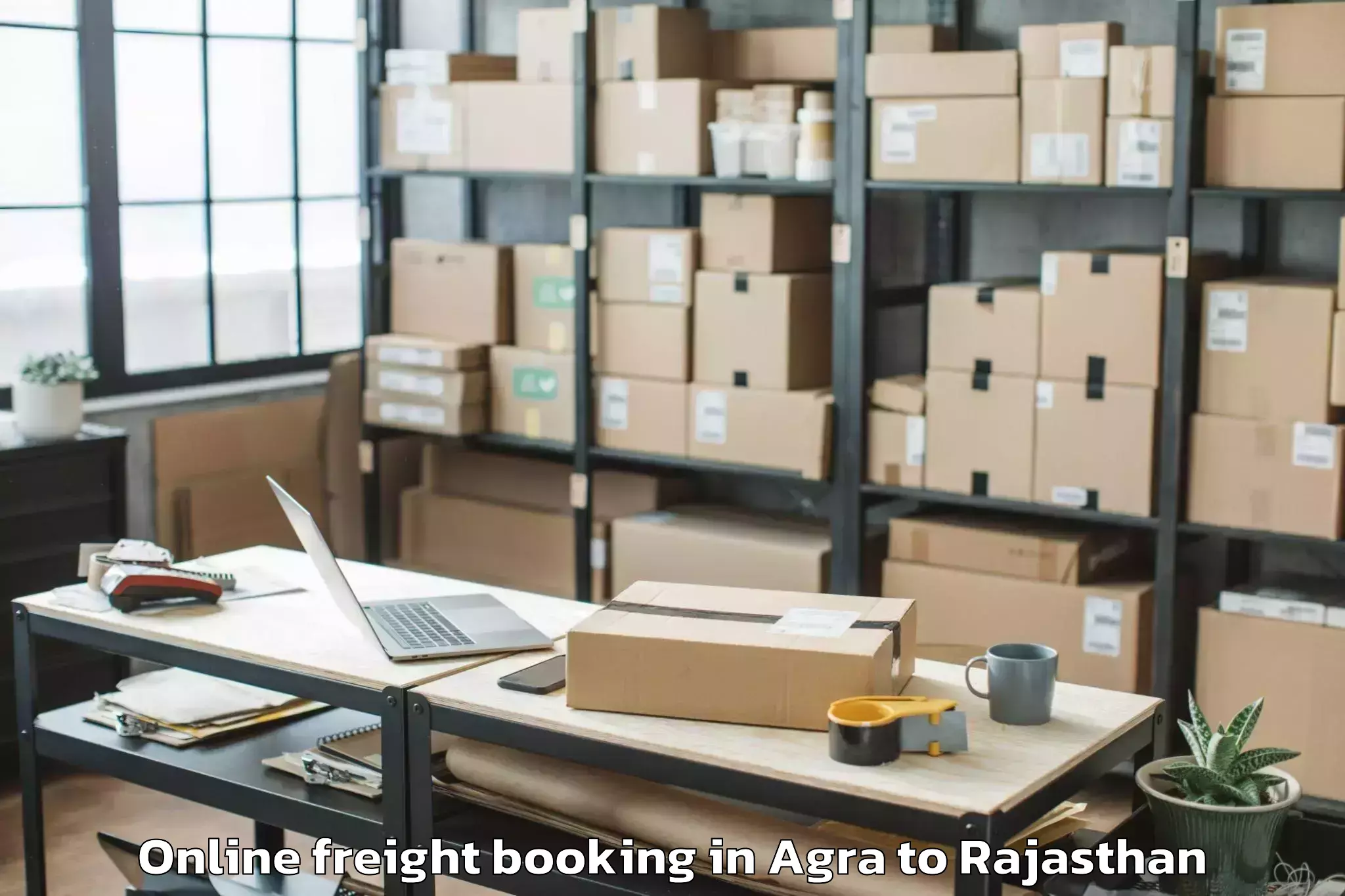 Book Agra to Sujangarh Online Freight Booking